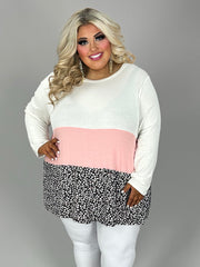 30 CP {Spark Of Love} Ivory/Blush/Black Floral Top CURVY BRAND!!!  EXTENDED PLUS SIZE 4X 5X 6X (May Size Down 1 Size)