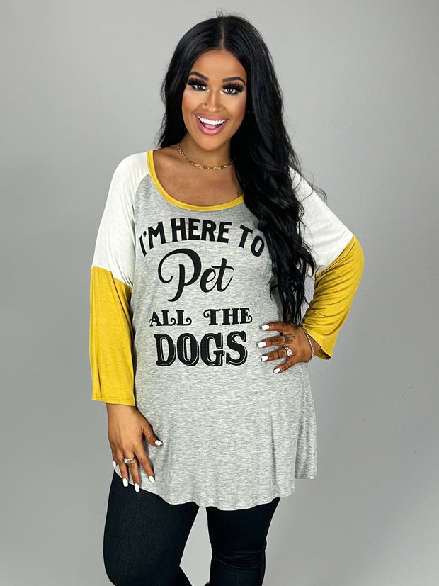 GT-P "I'm Here To Pet All The Dogs" Raglan Tee