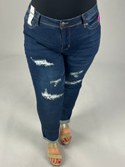 BT-Z {Harmony & Havoc} Dark Blue Ankle Slim Fit Jeans EXTENDED PLUS SIZE 18  20  22 24  26