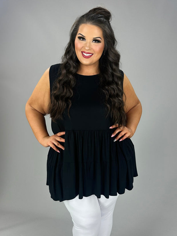 66 SV {Southern Nights} Black Tiered Top EXTENDED PLUS SIZE 3X 4X 5X