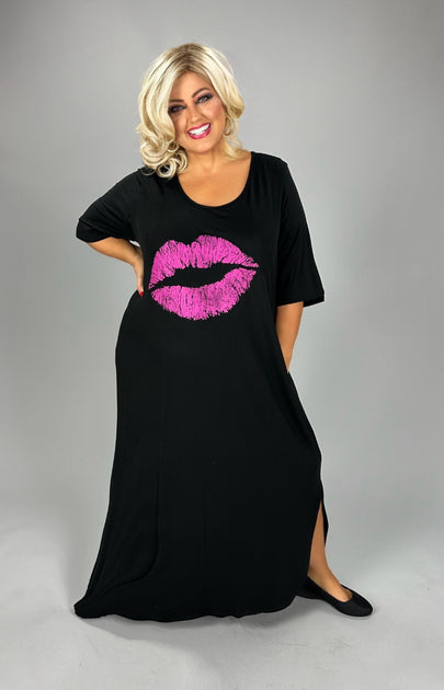 pink lips dress Sleeveless Sweetheart, Read My Lips Latex Mini Dress in Pink, Size L, For Valentine's Day