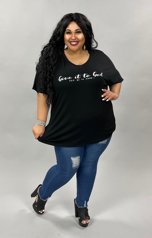 18 GT-A {Give It To God} Black V-Neck Graphic Tee PLUS SIZE 1X 2X 3X
