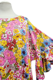 23 PSS {Lost In The Beauty} Pink/Multi-Color Floral Top EXTENDED PLUS SIZE 4X 5X 6X (Size Up 1 Size)