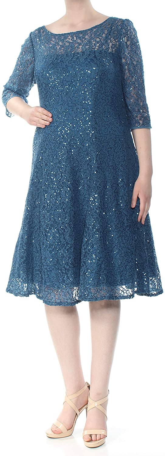 LD-G  M-109  {SL Fashions} Teal Lace Dress Retail $139.00 PLUS SIZE 18W 20W