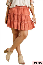 BT-C {Party People} "UMGEE" Canyon Rust Clay Mini Skirt  PLUS SIZE XL 1XL 2XL