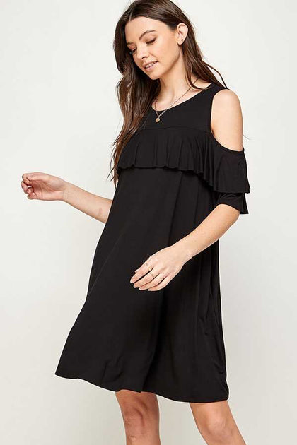 33 OS-D {Found Your Way} Black Cold Shoulder Dress PLUS SIZE XL 2X 3X –  Curvy Boutique Plus Size Clothing