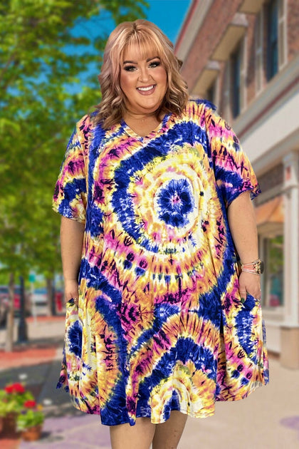Giraf Reorganisere Forstyrret 37 PSS-K {Better Than Ever} Purple Tie Dye V-Neck Dress EXTENDED PLUS –  Curvy Boutique Plus Size Clothing