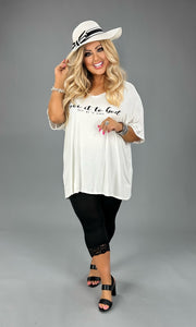 57 GT-A {Give It To God} Ivory V-Neck Tee PLUS SIZE 1X 2X 3X