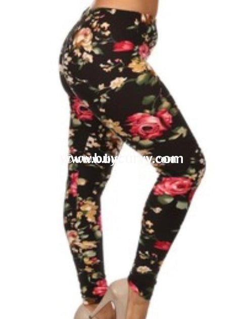 Golden Rose pattern leggings for women