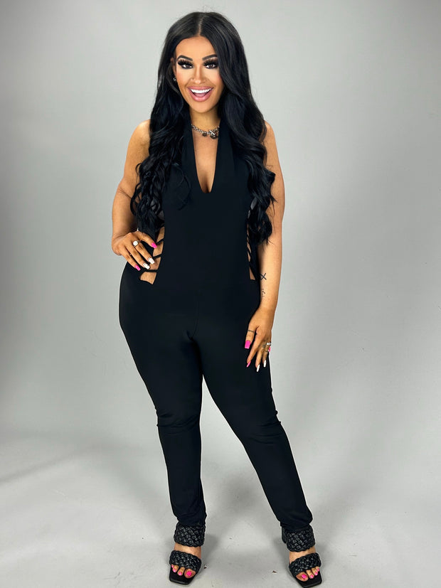 RP-Sexy Black Party Jump Suit 2X
