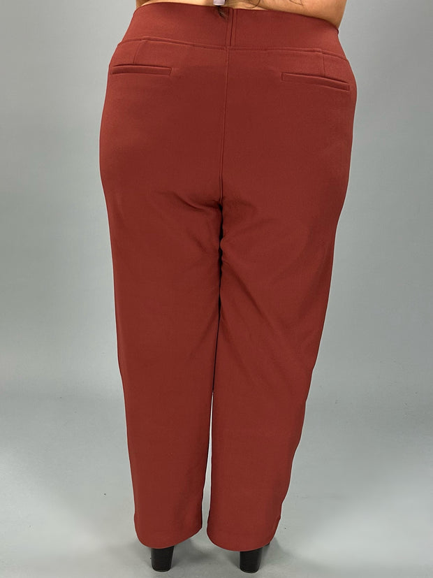 LEG-21 {Setting The Standard} Rust Wide Waistband Pants PLUS SIZE 1X 2X 3X