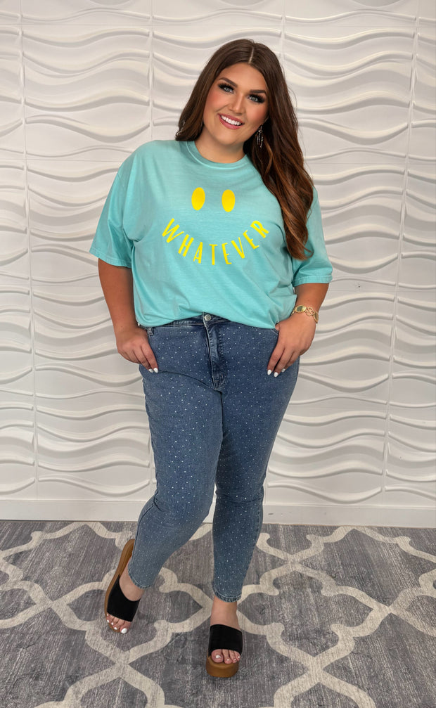 41 GT {Whatever} Aqua Comfort Colors Graphic Tee PLUS SIZE 3X