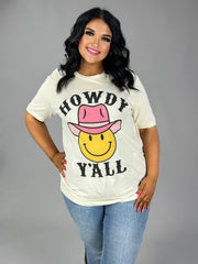 99 GT {Howdy Y'all} Ivory Graphic Tee PLUS SIZE 1X 2X 3X