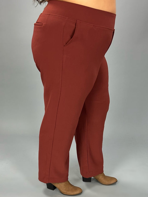 LEG-21 {Setting The Standard} Rust Wide Waistband Pants PLUS SIZE 1X 2X 3X