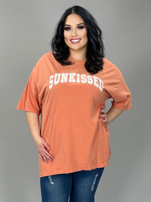 42 GT {Kissed By The Sun} Dk Peach Comfort Colors Graphic Tee PLUS SIZE 3X