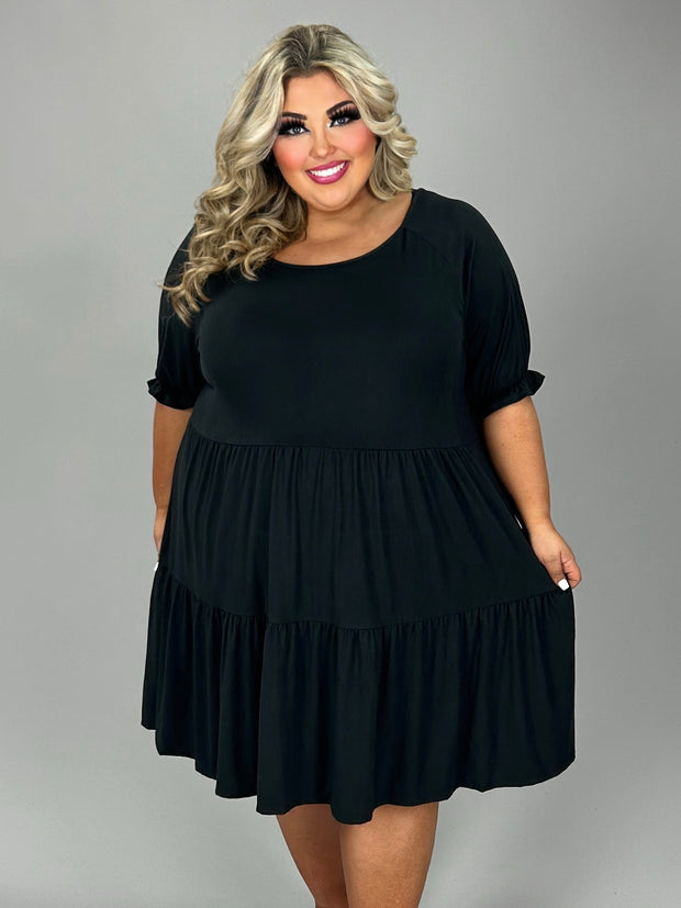 63 SSS {All About The Tier} Black Tiered Dress EXTENDED PLUS SIZE 3X 4X 5X