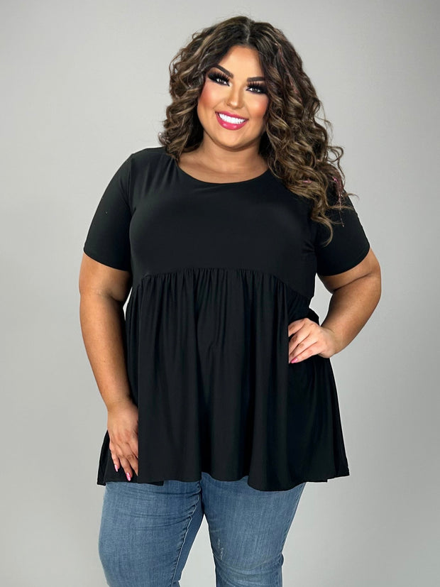 69 SSS-I {Blessed With Curvy} Black Babydoll Tunic PLUS SIZE 1X 2X 3X