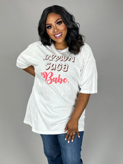 54 GT-G {Brown Suga Babe} Ivory Graphic Tee PLUS SIZE 1X 2X 3X