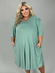 33 SSS {Have To Try} Sage V-Neck Dress w/Pockets EXTENDED PLUS SIZE 3X 4X 5X