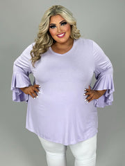 52 SQ {Free To Dazzle} Lavender V-Neck Top EXTENDED PLUS SIZE 4X 5X 6X