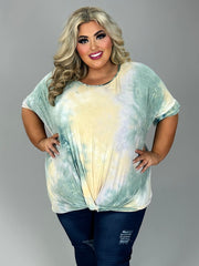 23 PSS {Such A Delight} Dusty Mint Tie Dye Tunic EXTENDED PLUS SIZE 4X 5X 6X