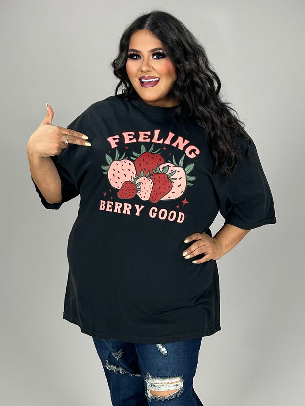 84 GT {Feeling Berry Good} Black Comfort Colors Graphic Tee PLUS SIZE 3X