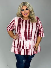 26 PSS {You Are Invited} Burgundy Bamboo Print Top EXTENDED PLUS SIZE 4X 5X 6X