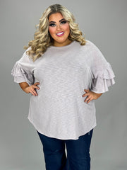 30 SSS {Icing On Top} Lavender Ruffle Sleeve Top EXTENDED PLUS SIZE 4X 5X 6X