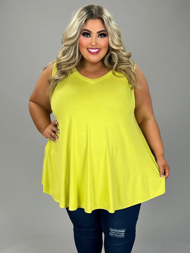 26 SV {Trendy In Color} Yellow V-Neck Rounded Hem Top EXTENDED PLUS SIZE 4X 5X 6X