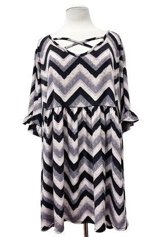 100 PSS {Faith In Yourself} Grey Chevron Cross Neck Top EXTENDED PLUS SIZE 1X 2X 3X 4X 5X 2X 100 PSS {Faith In Yourself} Grey Chevron Cross Neck Top EXTENDED PLUS SIZE 1X 2X 3X 4X 5X 2X