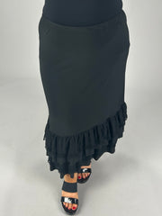 BT-I {Dare To Dream} Black Lace Ruffle Hem Skirt PLUS SIZE XL 1X 2X 3X