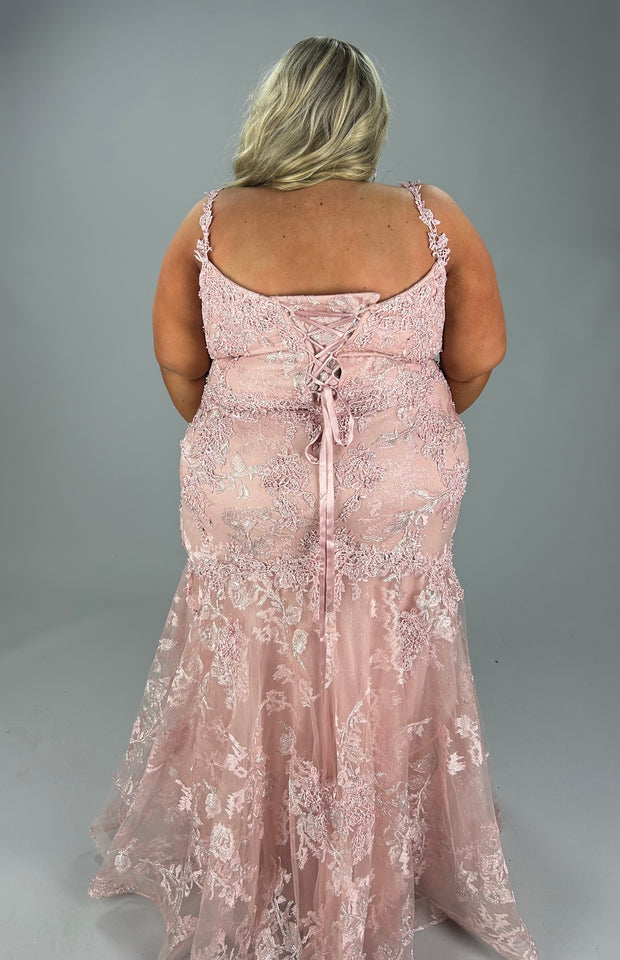 LD-I {For The Best} Dusty Rose Gown w/Bolero EXTENDED PLUS SIZE 5X