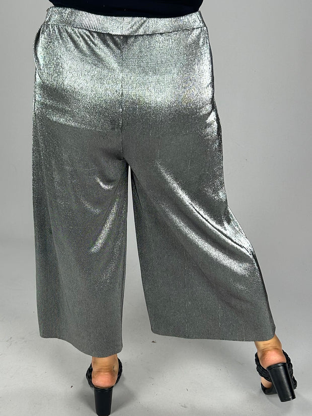 BT-M M-109   {Michael Kors} Silver Metallic Pants Retail $110.00