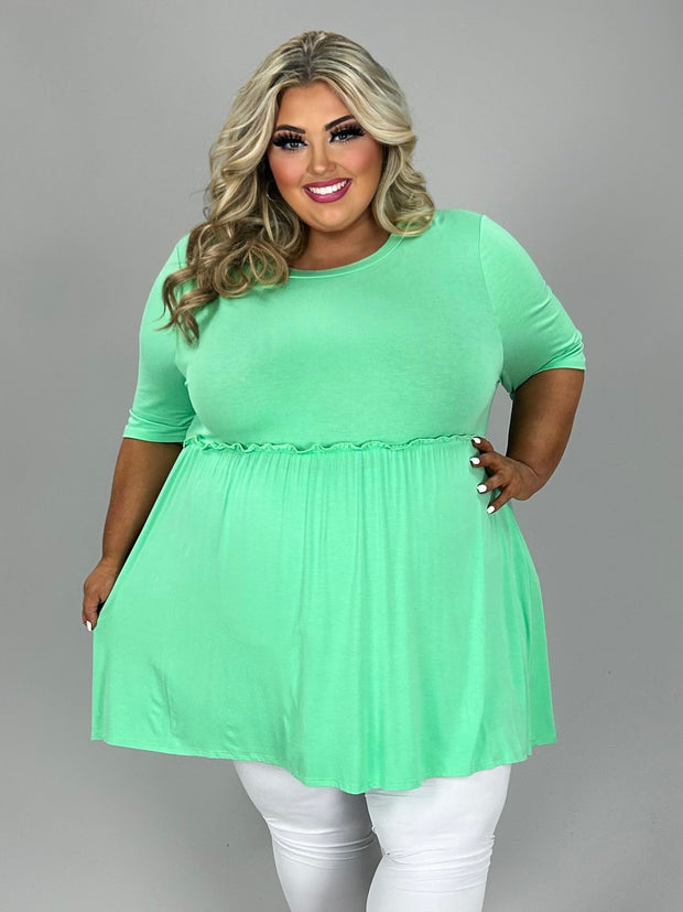 94 SSS {Casual Chic} Mint Ruffle Babydoll Tunic EXTENDED PLUS SIZE 4X 5X 6X