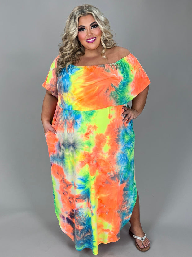 tie dye off the shoulder maxi dress 70s codes reimagined: An off-off-the-shoulder tie-dye gown drapes with ease in a slouched, drop-hip silhouette. #zimmermann