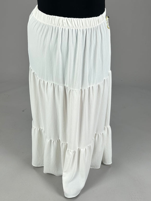 BT-L {Downright Delightful} Ivory Tiered Skirt PLUS SIZE 1X 2X 3X