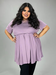 26 SSS {Casual Chic} Lilac Ruffle Babydoll Tunic EXTENDED PLUS SIZE 3X 4X 5X