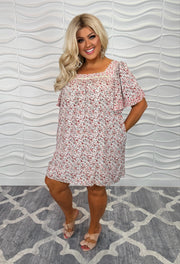 100 PSS {Learning To Grow} UMGEE Ivory Floral Dress PLUS SIZE XL 1X 2X