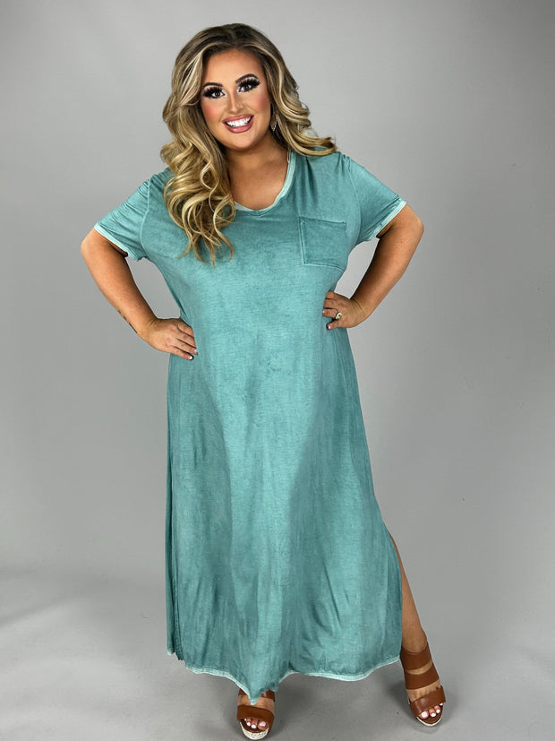 LD-E {Sweet Charm} UMGEE Dusty Teal Mineral Washed Dress PLUS SIZE XL Curvy Boutique Plus Size Clothing LD-E {Sweet Charm} UMGEE Dusty Teal Mineral Washed Dress PLUS SIZE XL Curvy Boutique Plus Size Clothing