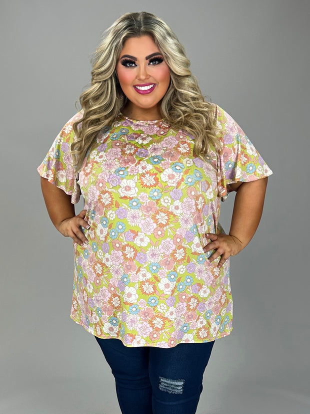 62 PSS {Putting On The Floral} Lavender Floral Top EXTENDED PLUS SIZE 4X 5X 6X