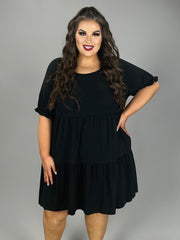 63 SSS {All About The Tier} Black Tiered Dress EXTENDED PLUS SIZE 3X 4X 5X