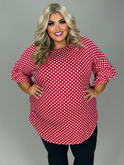 68 PSS {Simplier Times} Red/White Polka Dot Top EXTENDED PLUS SIZE 4X 5X 6X