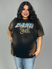 81 GT {Dang Y’all} Black Acid Wash Graphic Tee PLUS SIZE 3X