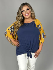 39 CP-C {Chasing The Style} Purple Floral Print Top PLUS SIZE 1X 2X 3X