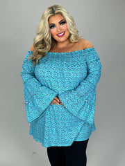 19 OS {These Are The Best} Blue Dalmation Print Top PLUS SIZE 3X