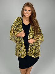 57 OT-Q {Look Famous} Umgee Honey Gold Leopard Kimono PLUS SIZE XL 1X 2X