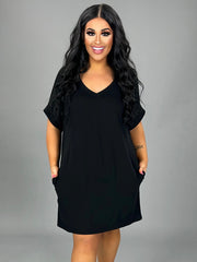 95 SSS-E {One Glance Says It All} Black V-Neck Tunic PLUS SIZE 1X 2X 3X