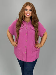 65 SSS-S {New Attraction} Pink Ribbed Tunic PLUS SIZE 1X 2X 3X