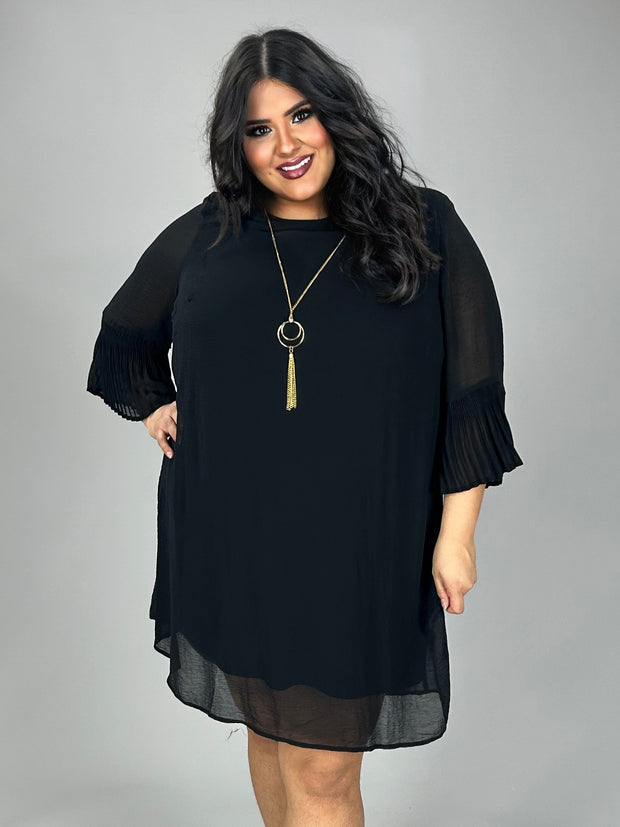 26 SD {Hitting The High Notes} Black Lined Dress w/Necklace PLUS SIZE 3X