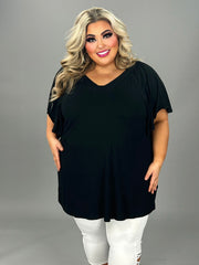 73 SSS {Made For Movement} Black V-Neck Tunic EXTENDED PLUS SIZE 4X 5X 6X